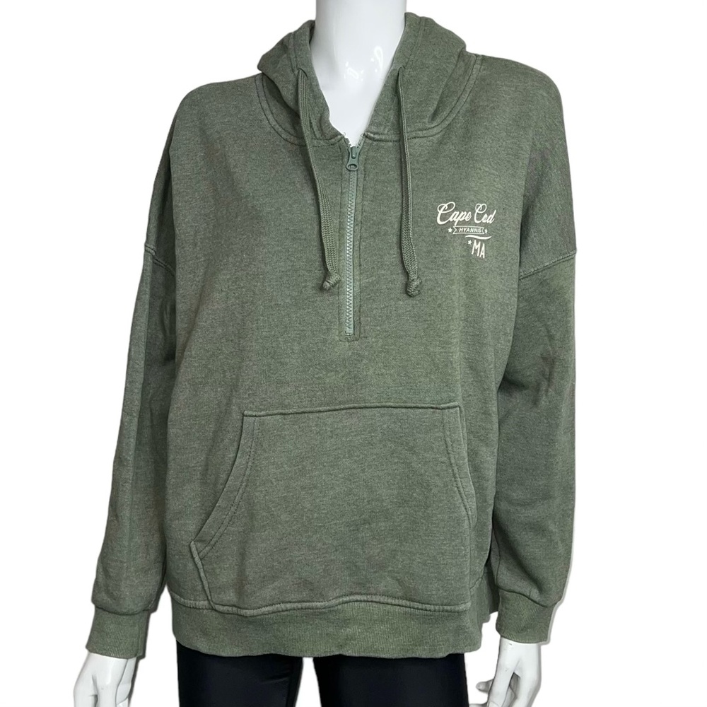 🤑5/$25 Mrs. Mitchells Gifts Cape Cod Hyannis Pull-Over Green Hoodie Sweatshirt